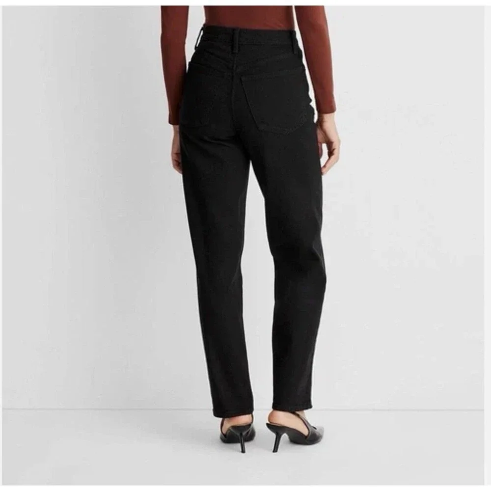Women's Highest-Rise Straight Jeans Universal Thread Black Size 8 Denim NWT - Picture 2 of 16